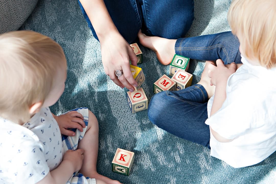 Children playing with a caregiver